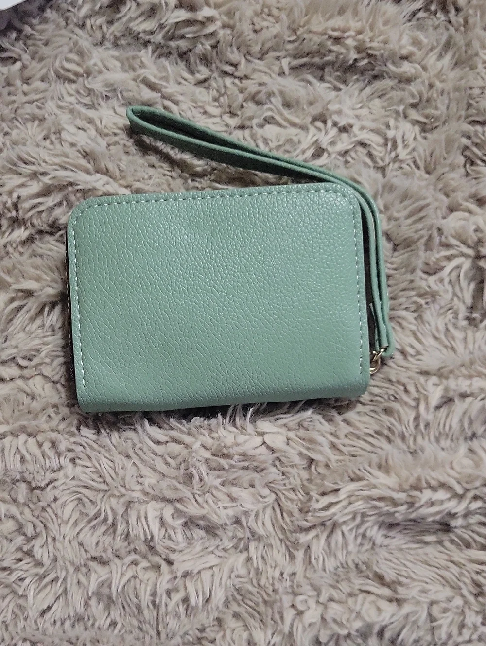 NWT-Vegan Leather Mini Satchel Bag in Sage Green with Matching Wallet